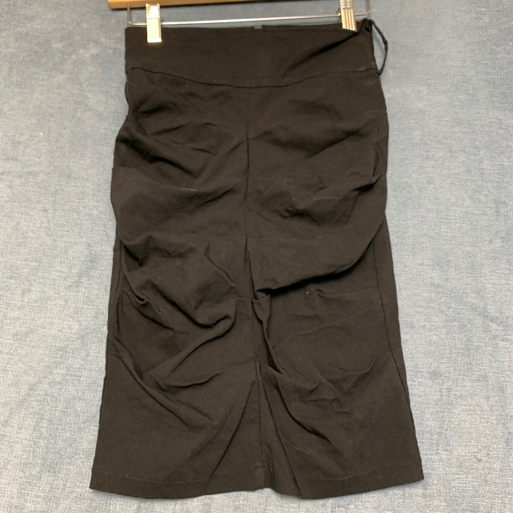 Route Midi Pencil Skirt Women 25 Black Casual Ruched Detail High Waist Zipper